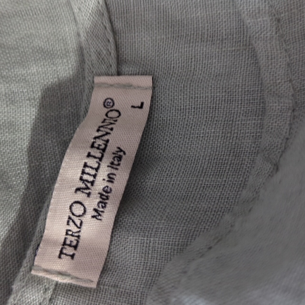 Terzo Millennio Women's Linen, Large,Light Green Top, Short Sleeves - Picture 3 of 4